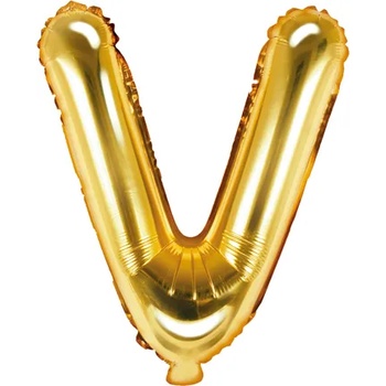 Image 1 of PartyDeco Балон от фолио Mini - Буква V 35см златен