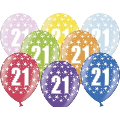 PartyDeco Балон за рожден ден с число 21