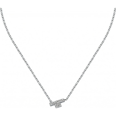 Trussardi Trblietavý oceľový náhrdelník so zirkónmi TJAXC11