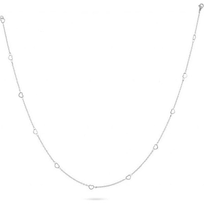 Biju Řetízek z chirurgické oceli, složený z velkých jemných srdcí 3001658-2