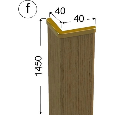 Roh ochranný 40x40mm, povrch dub, délka 145 cm