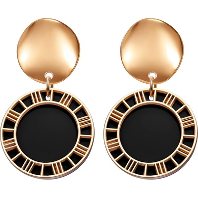 HARAHU Обици xi-27562 - Златна / Черна kp27562 (xi-27562)