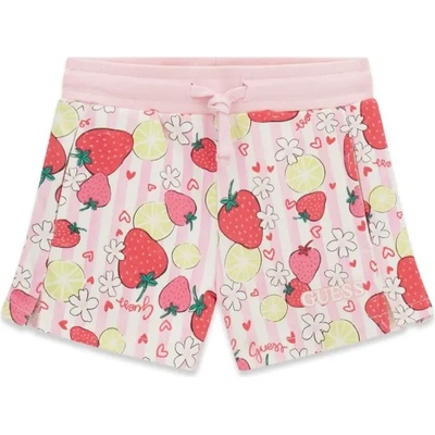 Guess Памучни спортни панталони райе за мини момиче с плодове Guess