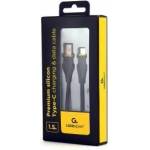 Gembird USB Type-C charging and data transfer cable, silicone braided, 1.5m black