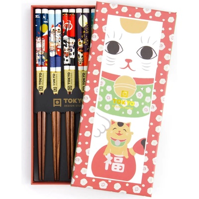 Tokyo design Hůlky sada 5 párů Lucky cats