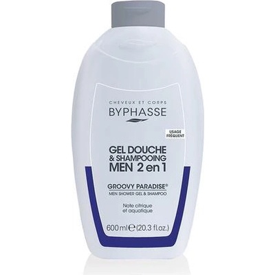 BYPHASSE Men Groovy Paradise 2 in 1 Shower Gel & Shampoo 600ml - душ гел и шампоан за мъже