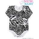 Dojčenské body s dlhým rukávom celopotlačené New Baby Zebra