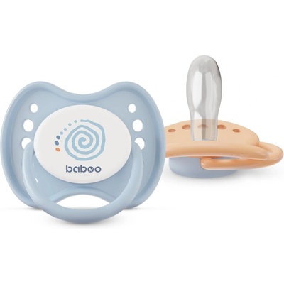 Baboo Soothers Silicone Symmetrical with Case биберон Blue Haze 6-12 m 2 бр