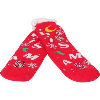 Image 1 of Мъжки зимни чорапи в червено с коледни мотиви
