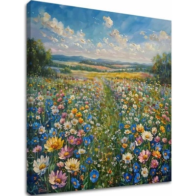 Obraz krajiny na plátne Letná lúka - 80x80 cm