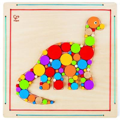 HaPe International Детска дървена мозайка HaPe International - Бронтозавър (H5135)