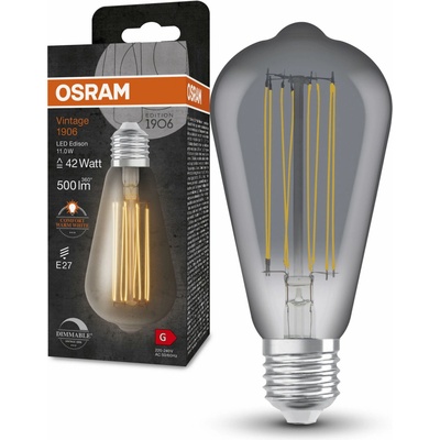 Osram LED žárovka Edison Vintage, 11 W, 500 lm, teplá bílá, E27