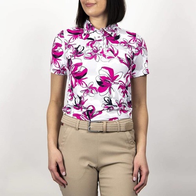 Kjus Womens Enya Printed Polo S/S Magenta