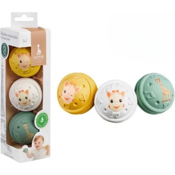 Софи жирафчето - 3 музикални топки от 100% естествен каучук (s010504)