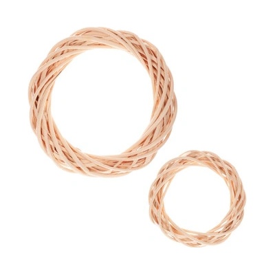 Sada 2 ks vencov z prútia, farba žltá, pr. 30 a 20 cm