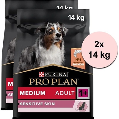 Pro Plan Medium Adult Sensitive Skin losos 2 x 14 kg