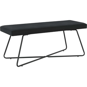 vidaXL Пейка Черно 110 x 40 x 45 cm Кадифе (42038349)