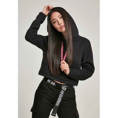 Urban Classics Дамски суичър в черно Urban Classics Ladies Contrast Drawstring Hoody UB-TB3026-00007 - Черен, размер L