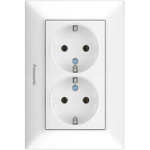 Panasonic КОНТАКТ ДВОЕН БЯЛ PANASONIC Arkedia Slim (8681224539907)