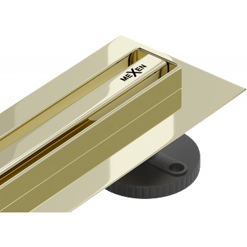 Mexen Flat 360° Slim линеен дренаж въртящ се 150 см, златен - 1541150 (1541150)