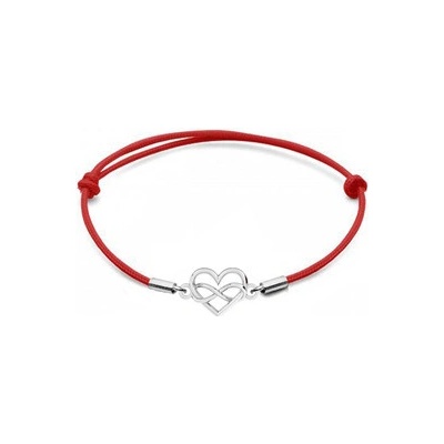 Nubis stříbrný textilní se srdíčkem a nekonečnem SX114-R