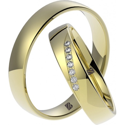 Blink Blink Zlaté svadobné obrúčky žlté s diamantami 8069ZDL