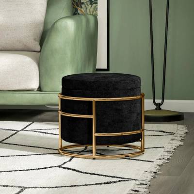 HOMCOM Taburet s úložným prostorem 42 x 42 x 39 cm | černý