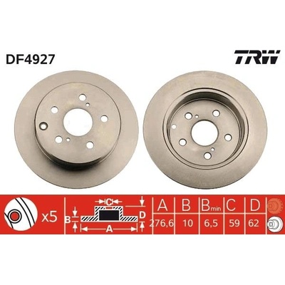 Brzdový kotúč TRW DF4927