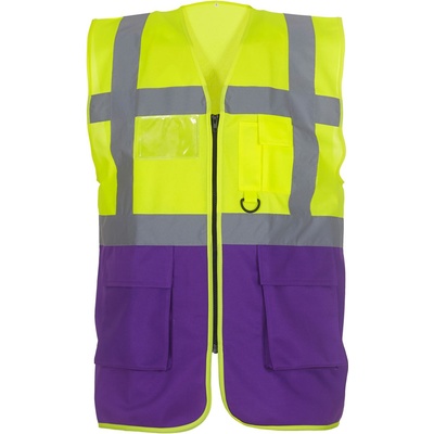 Yoko HI-VIS HVW801 / Многофункционална жилетка - HV жълто/лилаво L (79W801zw803)