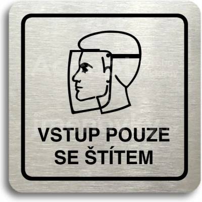 ACCEPT Piktogram vstup pouze se štítem II - stříbrná tabulka - černý tisk