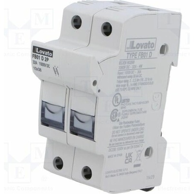 LOVATO ELECTRIC FB01D2P Pojistkový spodek; 10x38mm; na přípojnici DIN; 32A; Póly: 2; 1kVDC