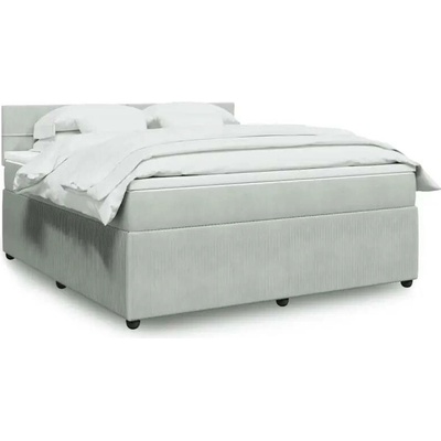 vidaXL 11461.3287806 Boxspring postel s matrací světle šedá samet