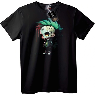 NOONEBRAND Тениска Череп Пънк с Гребен - 3XL, Black