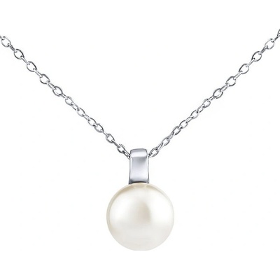 Silvego Strieborný náhrdelník s bielou perlou Swarovski ® crystals LPS061912PSWW