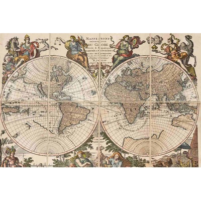 DIMEX ART Флизелинов фототапет репродукция на стара карта 375 x 250 см