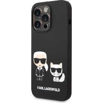 KARL LAGERFELD Гръб Karl Lagerfeld and Choupette Liquid Silicone Case за iPhone 14 Pro Max - Черен