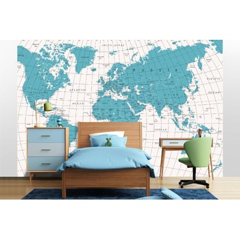 DIMEX ART s. r. o Самозалепваща се флизелинова фототапета политическа карта на света 375 x 250 см
