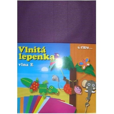 Barevná vlnitá lepenka A4 10ks fialová
