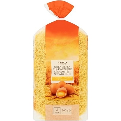 Tesco Vlasové nudle 4 vaječné 0,5 kg