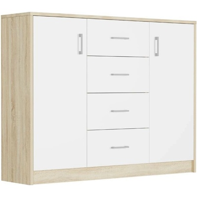 Framire Komoda pod televizi s šuplíky a skříňkami Sonoma Mix 110 x 35 x 85 cm Modern U1