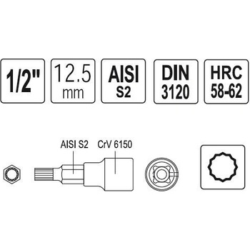 Bit 1/2" M6