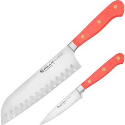 Wüsthof classic 2-Piece Knife Set, Santoku and Vegetable Knife Coral Peach 1121760203