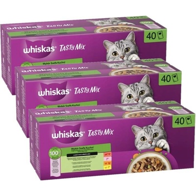 WHISKAS TASTY MIX Výběr šéfkuchaře v omáčce 120 x 85 g