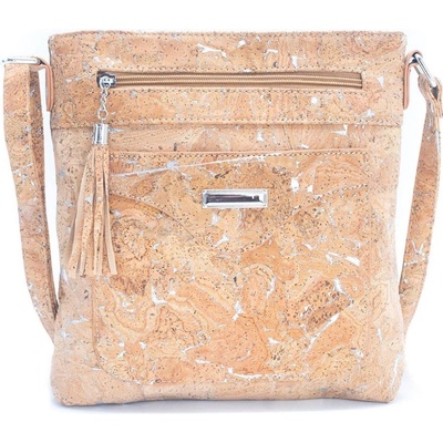 Korková kabelka přes rameno prvky Stříbrné