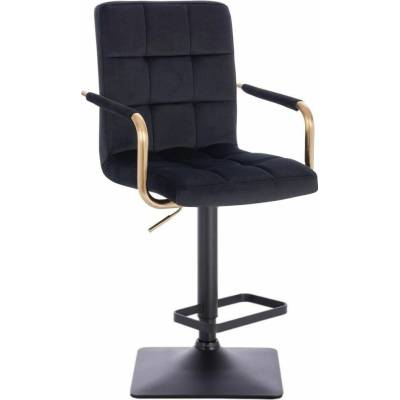 LuxuryForm Design Verona Gold Velur na čiernej hranatej podstave čierna