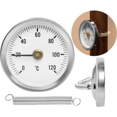 ISO Príložný bimetalový teplomer s pružinou, 0-120 ° C, 8122