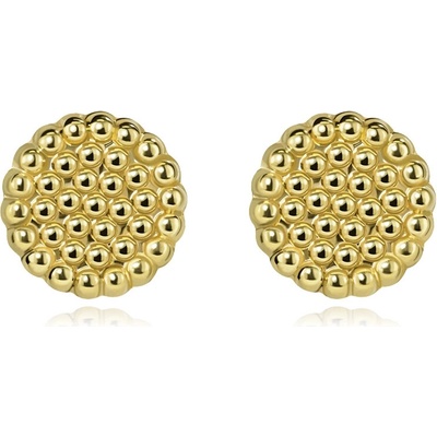 Šperky Eshop Náušnice 14K žluté zlato kruh s oblými výstupky S5GG275.54