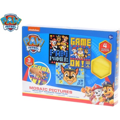 Paw Patrol mozaika 21x15cm 4pěnové nálepky 3druhy obrázků v krabičce
