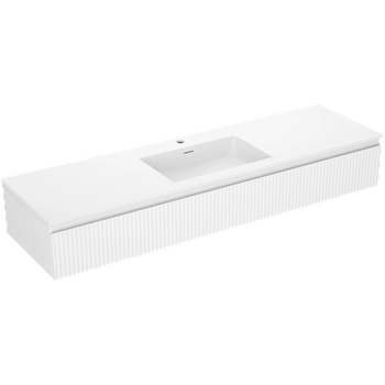 Mexen Rivel шкафче за баня 160 см с мивка Otis, 1 чекмедже, рифеловано, бял мат - 91A20-16023-1-BF01-W18M01 (91A20-16023-1-BF01-W18M01)