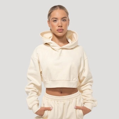 GymBeam Women‘s Mochi Cropped Hoodie Cream
